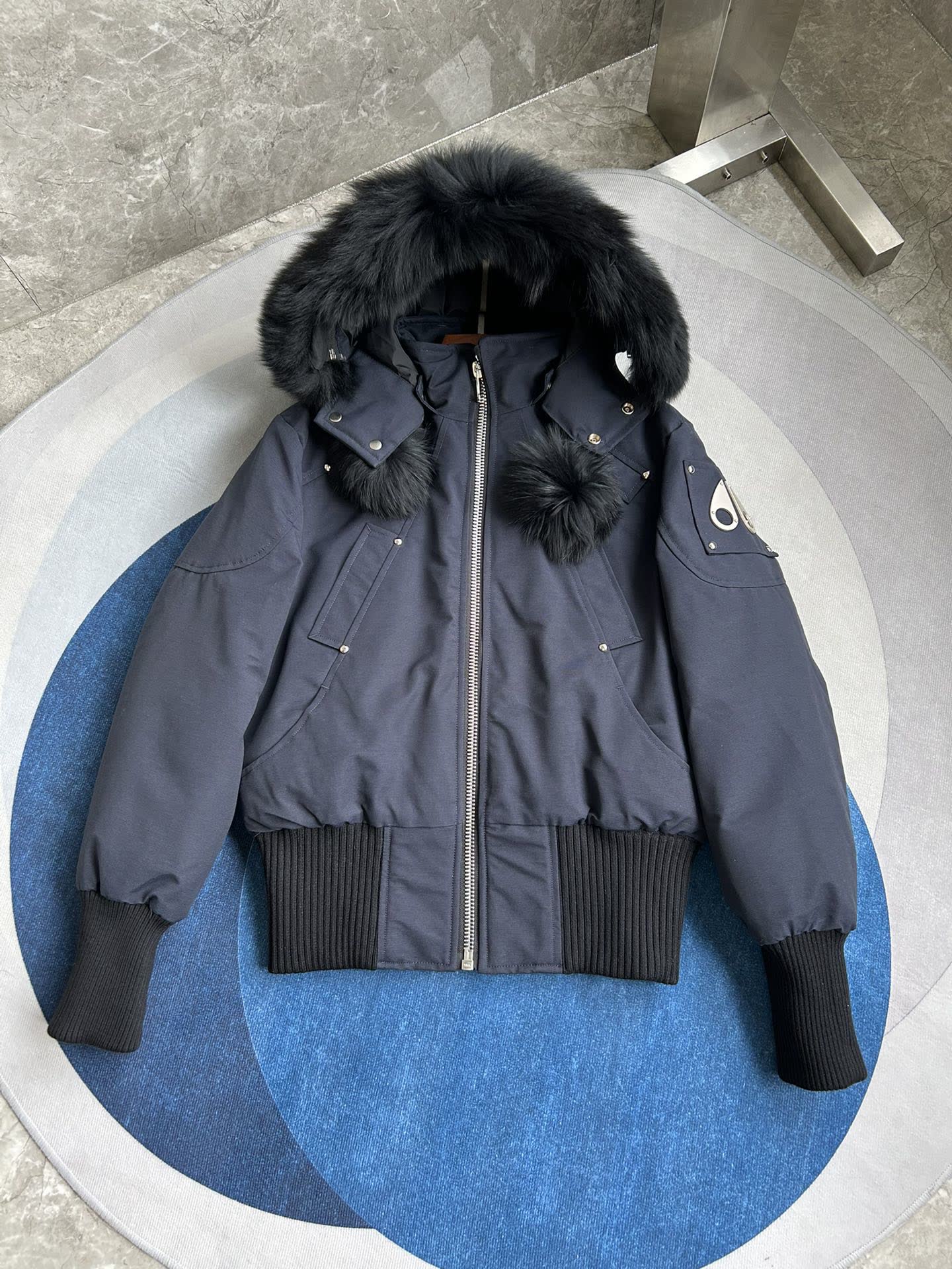 Moose Knuckles Hooded Fur-Trim Bomber Jacket Moose Knuckles Hooded Fur-Trim Bomber Jacket